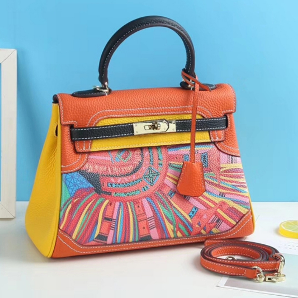Painted Leather Tote